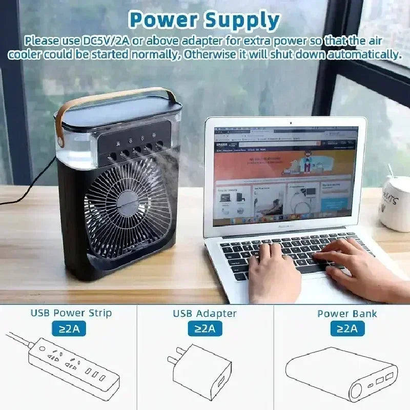 Portable Air Conditioner Fan Household Hydrocooling Water mist Cooler